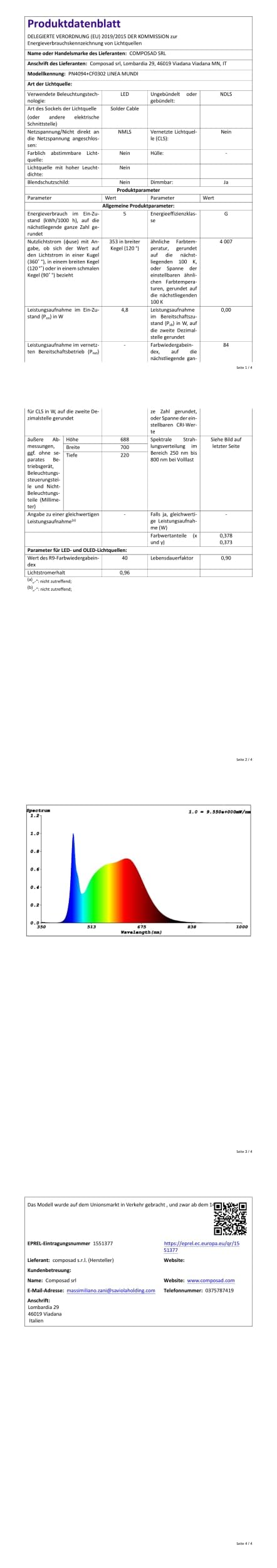 Ledvion - 6X Luminaria LED TL, 60CM, 20W, 6500K, IP65, LED, Conectable, Luz Blanca Fría
