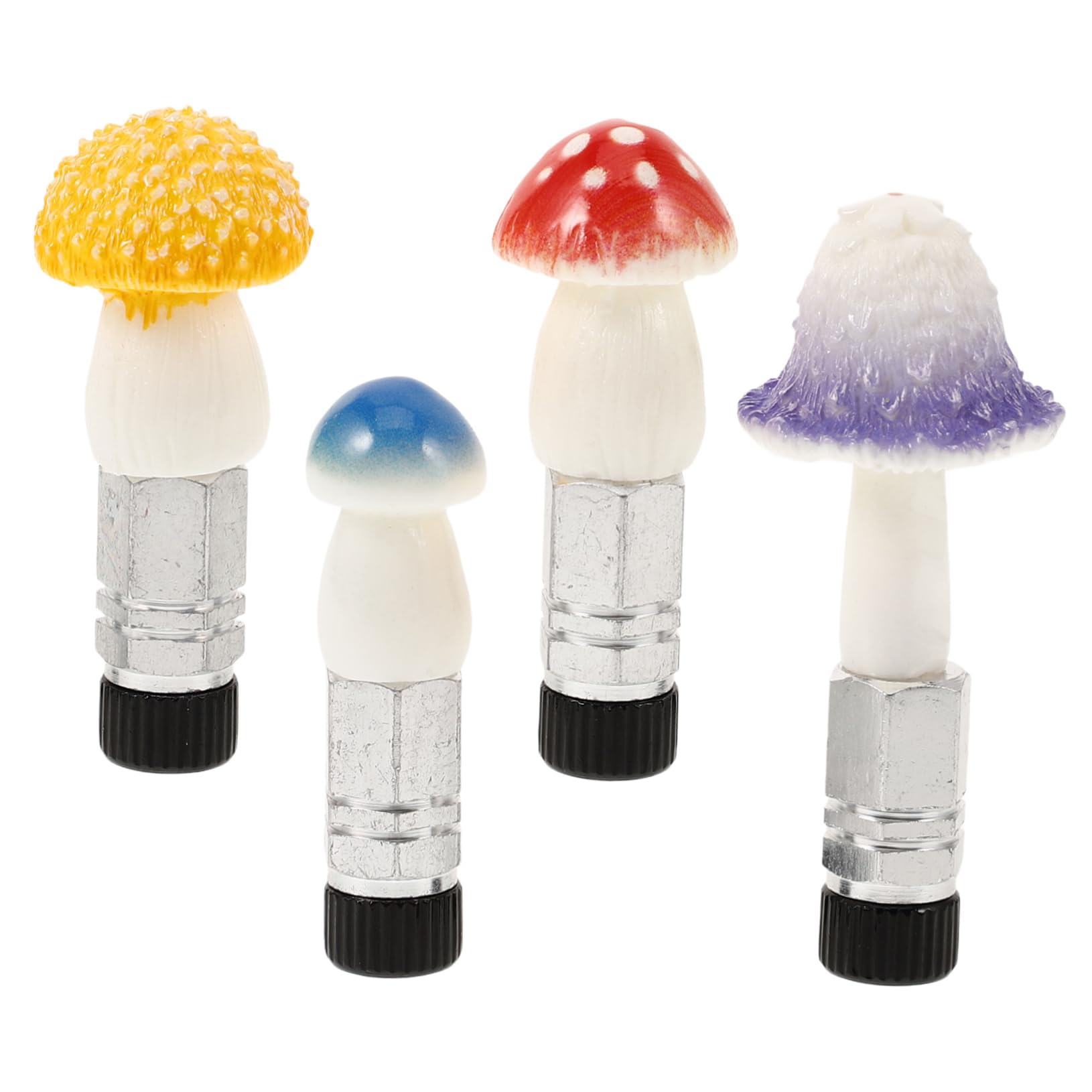 TOYANDONA 4Pcs Cute Mushroom Tire Valve Caps Decorative Car Bike Accessories for Valves Unique Whimsical Tire Covers for Cars Motorcycles Trucks Bicycles