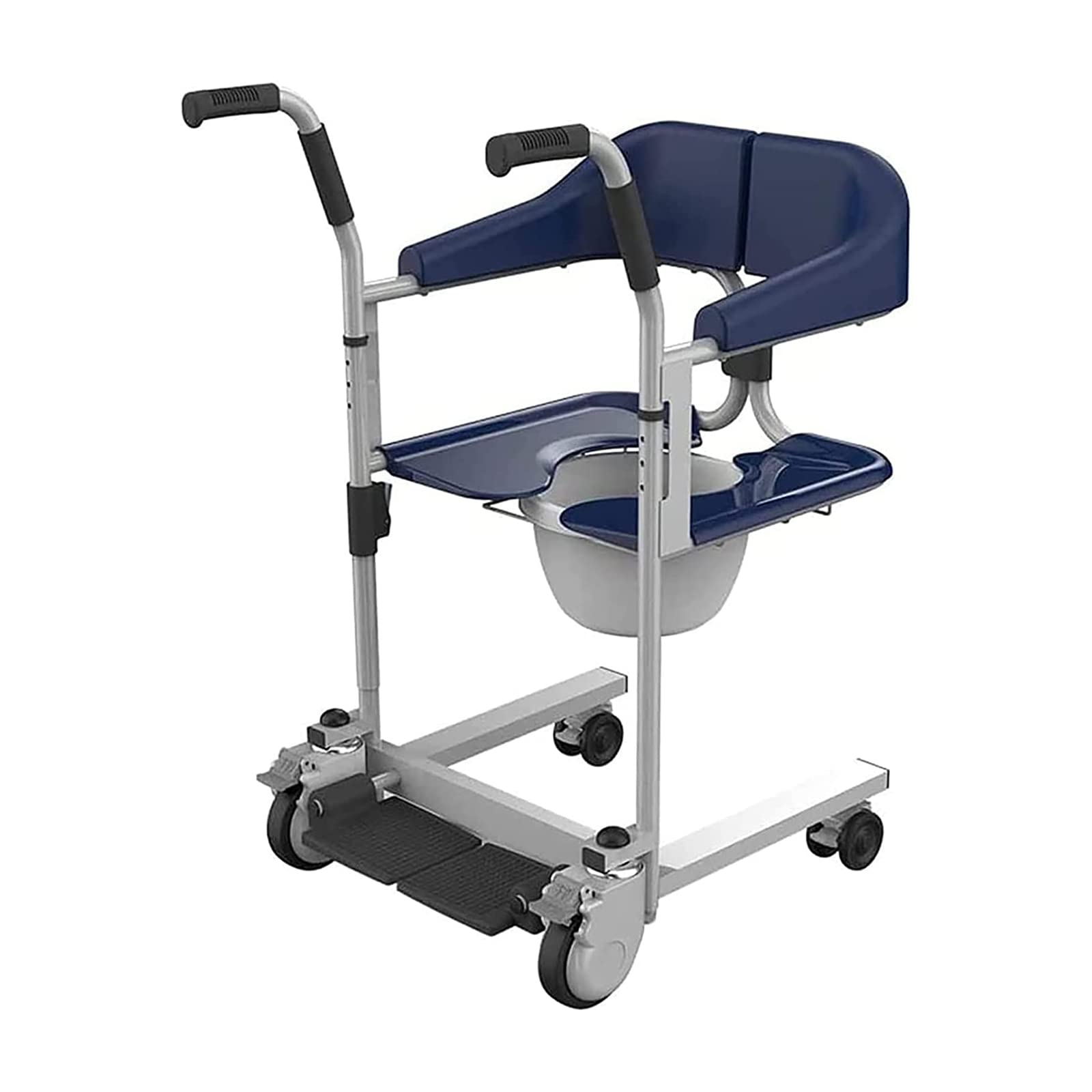 Silla de traslado de Pacientes, Elevador de baño, sillas de Ruedas, Silla de Ruedas Manual con Inodoro para Ancianos de enfermería, Paciente, Carga 120 kg/265,5 LB