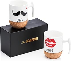 Tasses Love-KANKEI Mr Mrs avec Socle en Bois