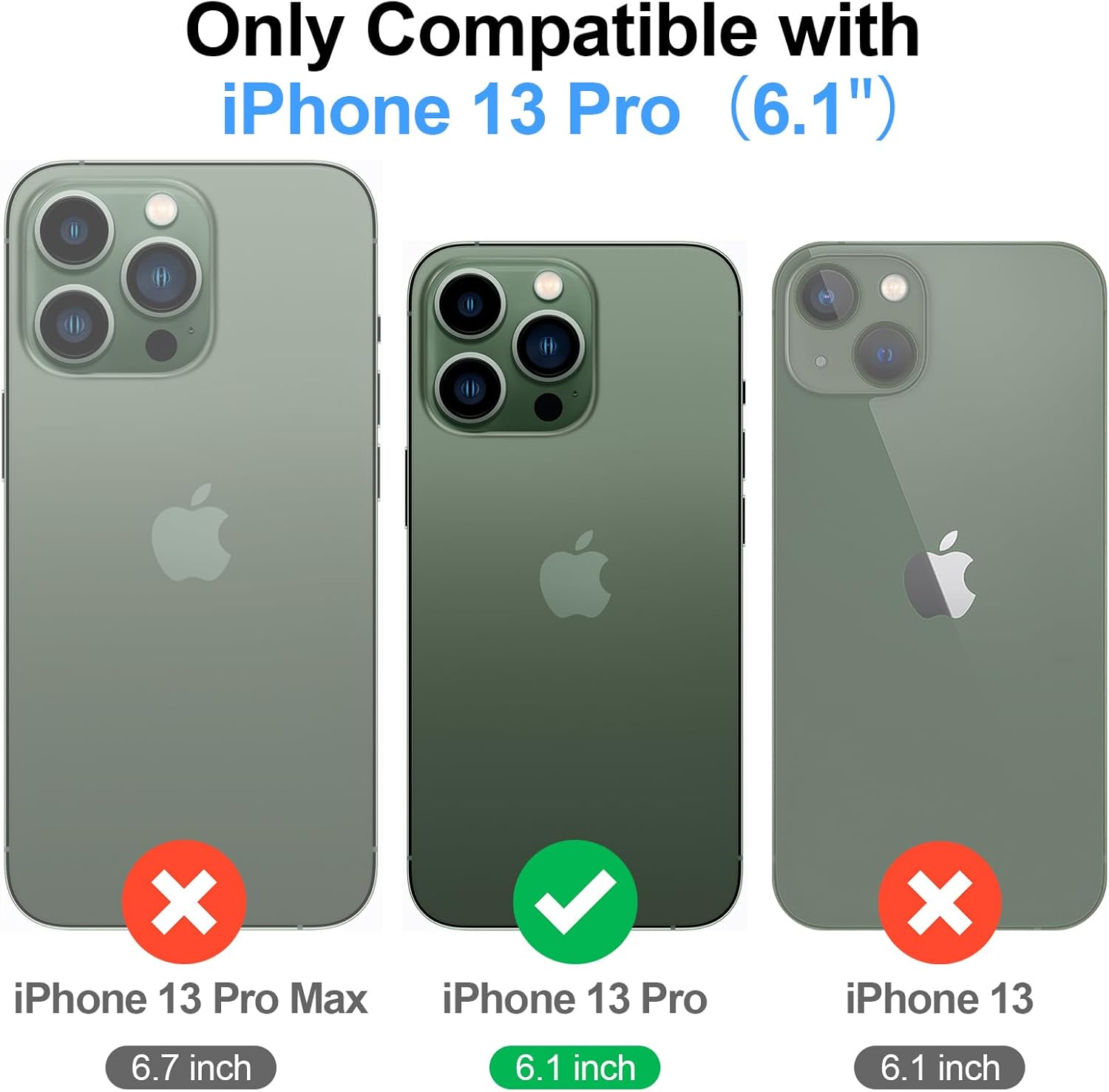 Antsturdy Compatible with Magsafe Magnetic 2 in 1 Detachable iPhone 13 Pro Wallet Case with Credit Card Holder Slots,PU Leather RFID Blocking Phone Cover Wrist Strap Zipper Women Men,Black