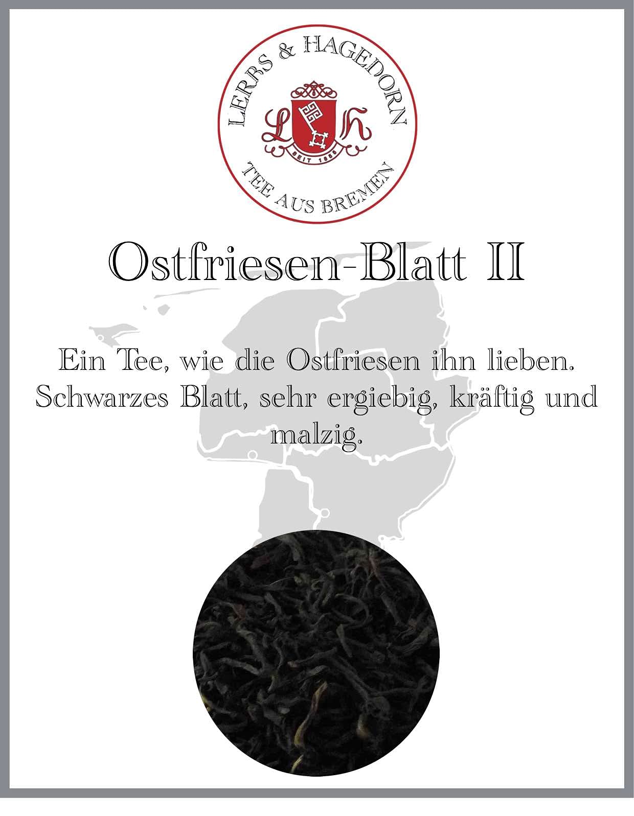 Lerbs & Hagedorn, Ostfriesen Blatt II | Sehr Ergiebiger Kräftiger Malziger Tee 1.5kg (ca. 122 Liter) Schwarzer Blatttee