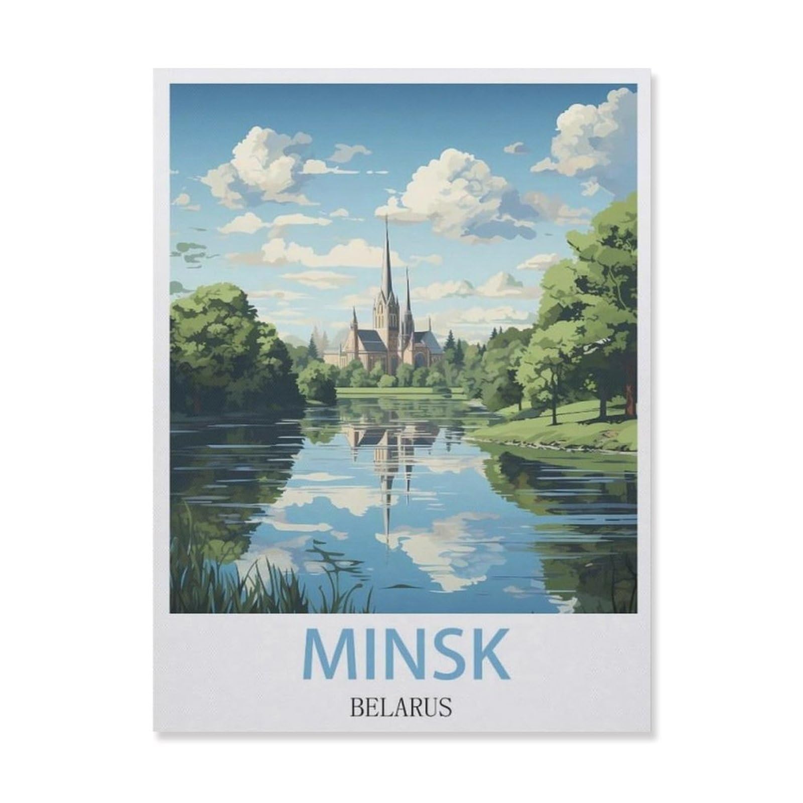Vintage Metal Tin Sign，Minsk Belarus(30x40cm）