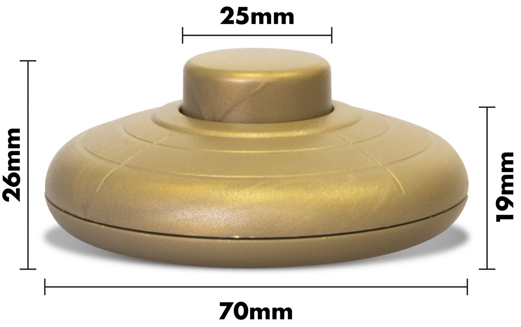 Round Foot Switch - Lights can be switched off using your foot, no need to bend (Gold) - Image 3