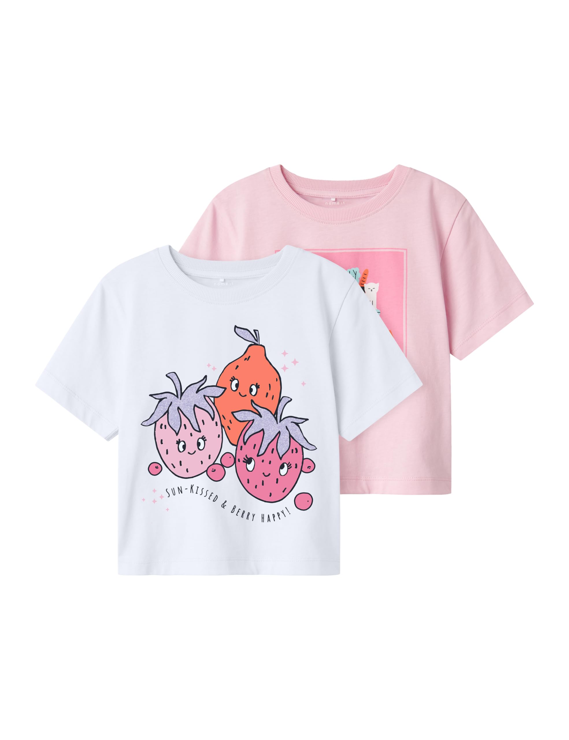 Dziewczęca Nmfhelka 2P SS Nreg Top Pb (2 sztuki), Lucent White, 110