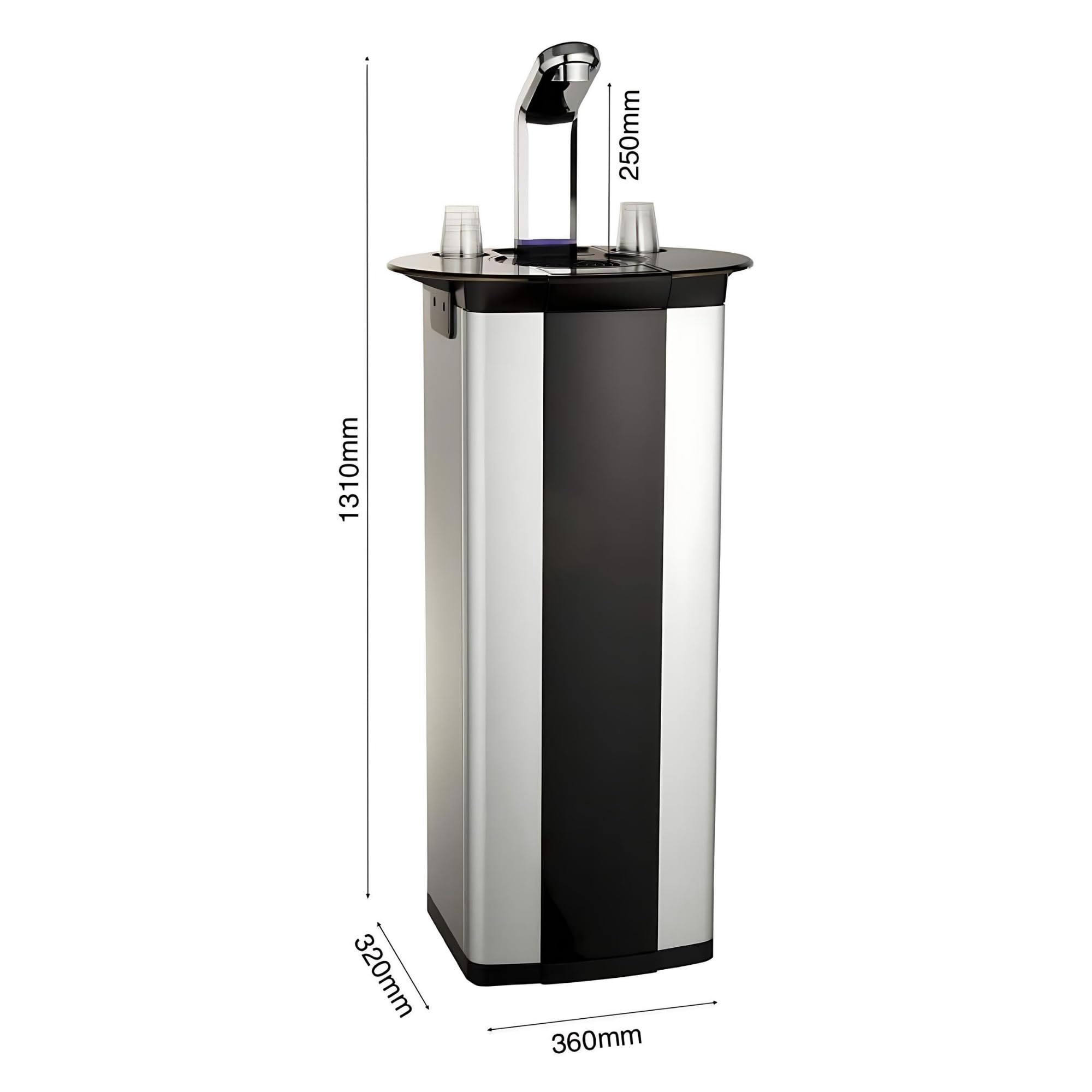 Podszafkowy system wody pitnej SPRUDELUX Office. Profesjonalny saturator do biura studia fitness, gabinetu kosmetycznego. Woda gazowana | wersja Hot & Cold | (Office RED, butelka CO2 kg 2 kg)