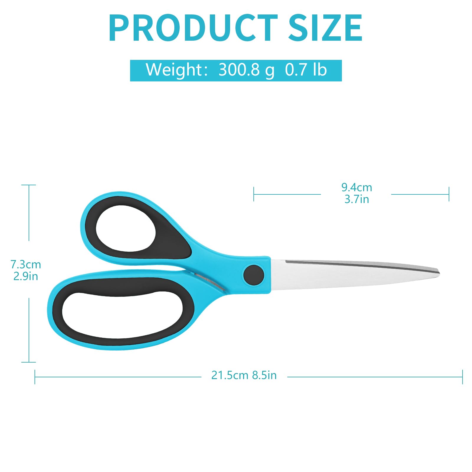 Left Handed Scissors, Premium Multi-Purpose Shears, Sharp Stainless Steel Blades for School Office, Household Goods Cutting,3-Piece Set - Image 2