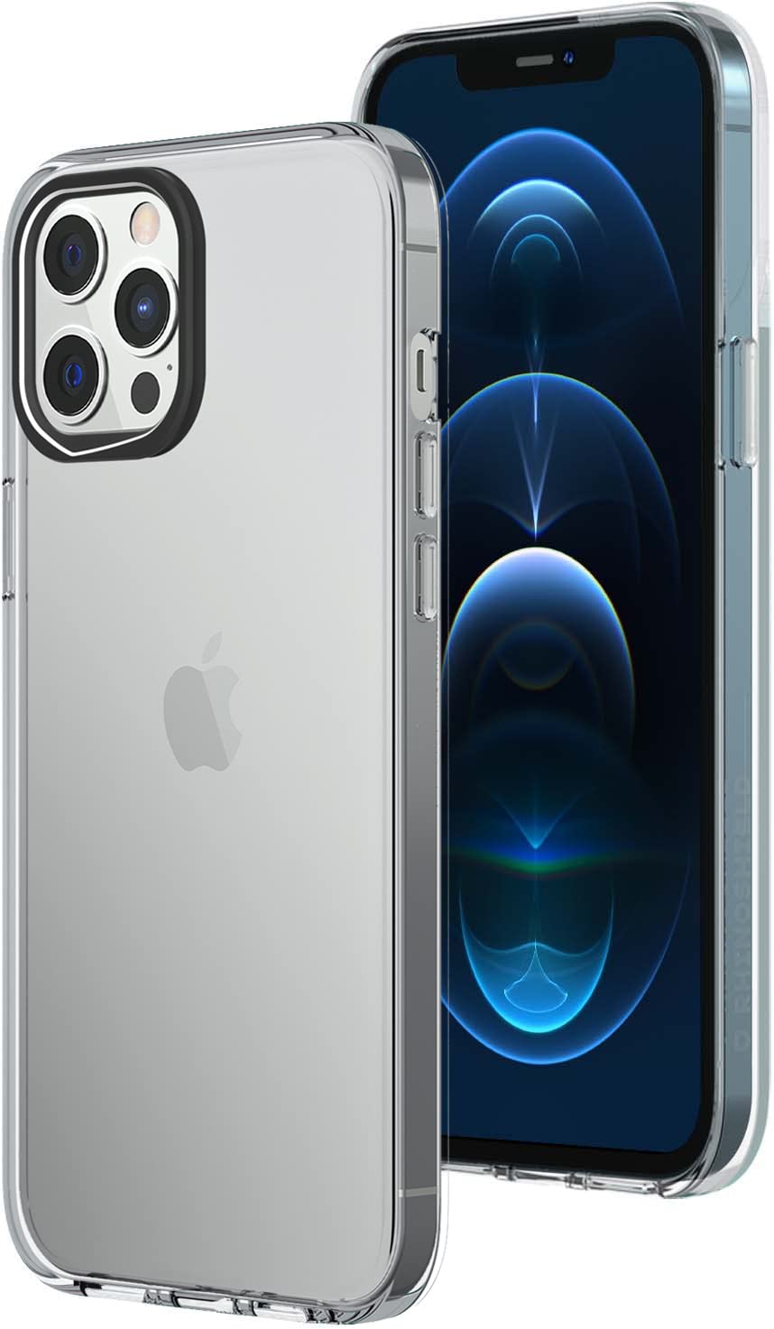 RhinoShield Clear Case for iPhone 12 Pro Max (with Case, Camera Ring, and Button), Multicolor