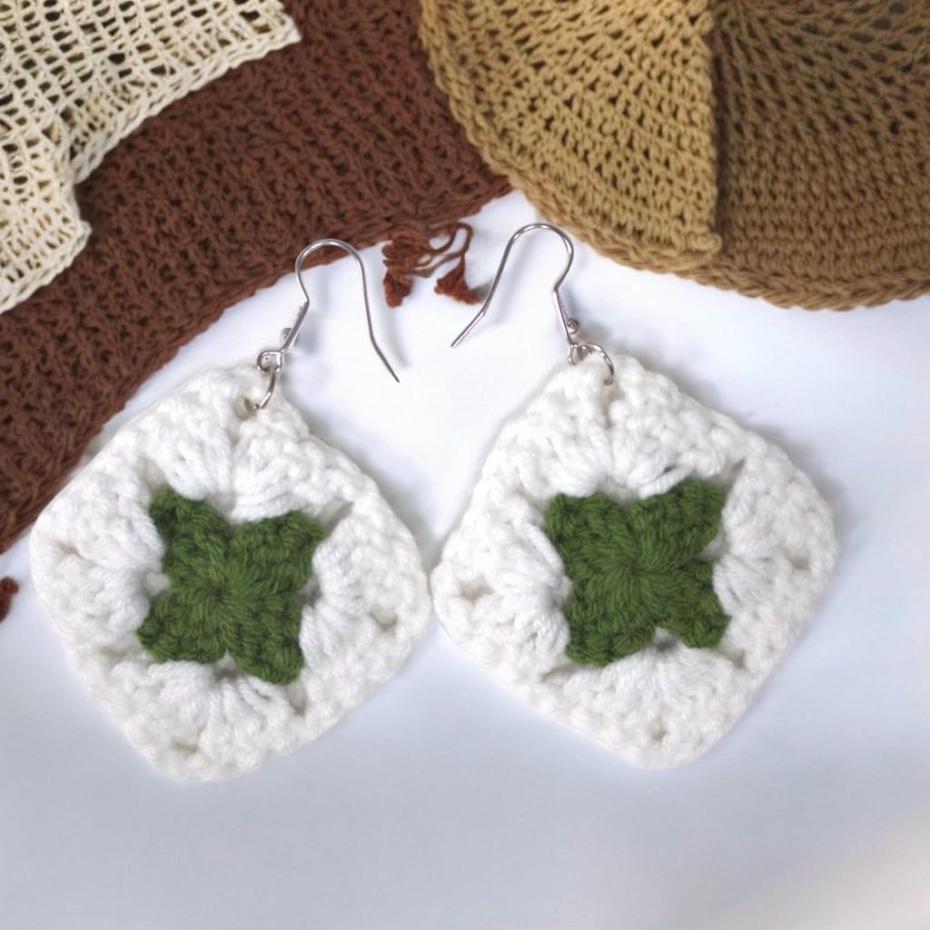 Handmade Crochet Earrings – Lightweight Earrings, Vintage Crochet Lace Earrings for Women, Handmade Statement Jewelry, Eco-Friendly Gifts, Modern Dangle Drop Earrings, Hypoallergenic Hooks - Image 5