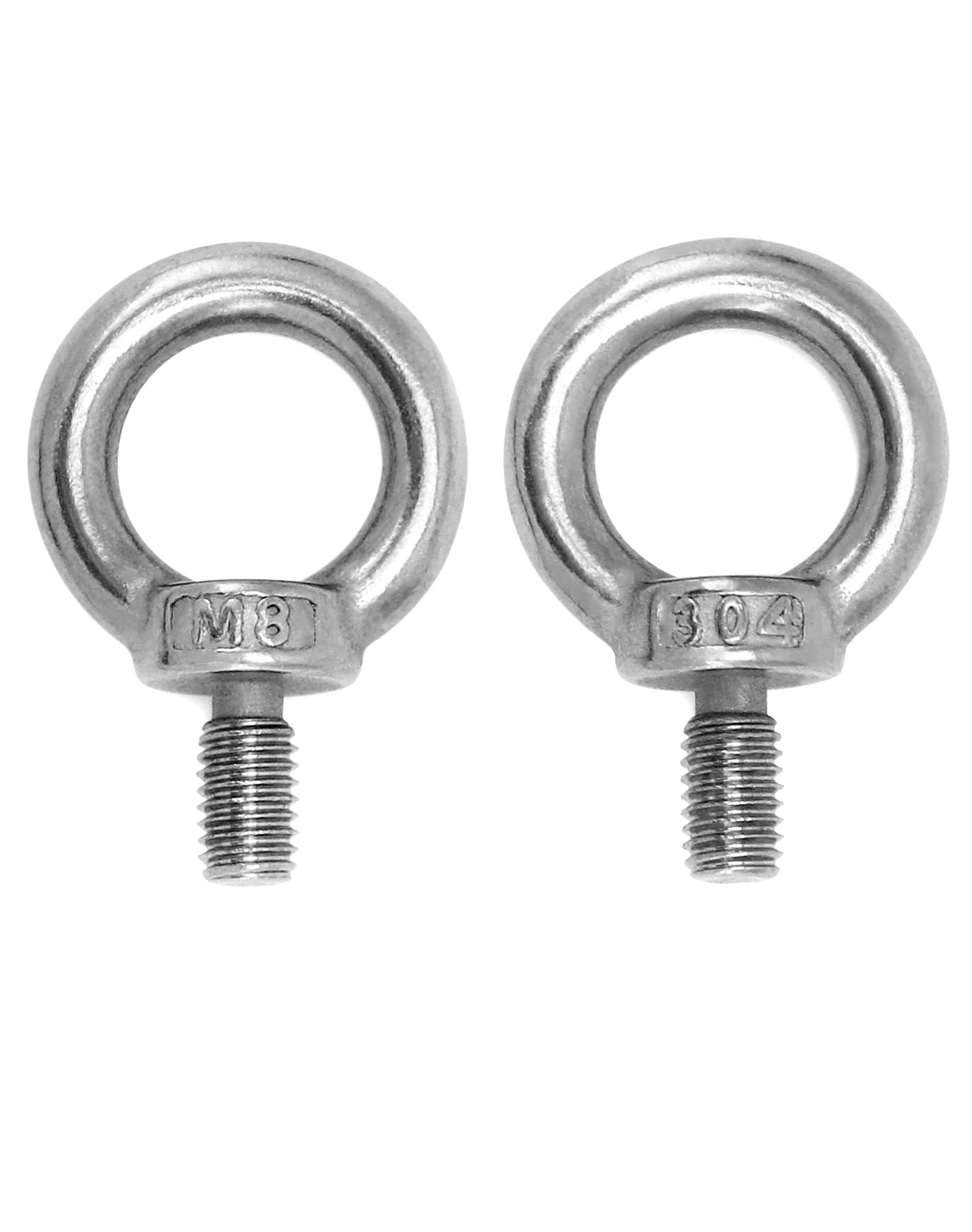 QWORK® 20 Pièces M8 Anneau de Levage, M8 Boulons àœil Filetage Mâle, pour Marin Boulons et Équipements de Levage d'Ingénierie (120KG)