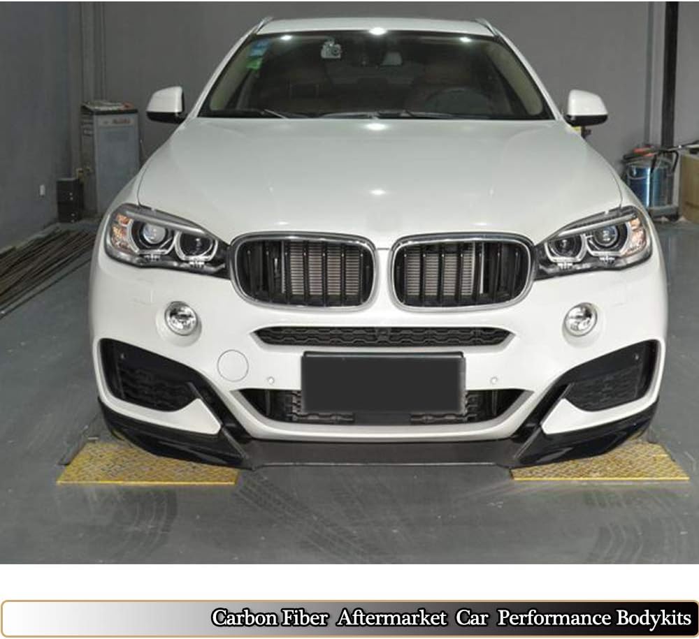 For BMW X6 F16 M Sport 4-Door 2015-2018 Customized CNC Moulding Car Tuning Carbon Fiber Front Bumper Lip Chin Spoiler