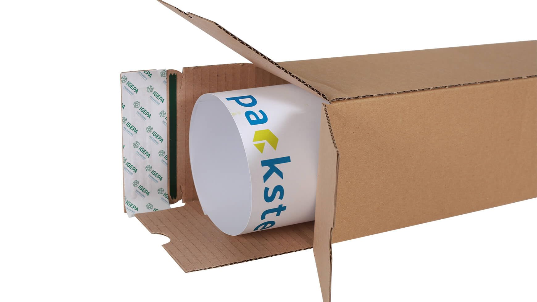80x Versandhülse Posterbox selbstklebend 530 x 110 x 110 mm B2 Selbstklebestreifen Braun