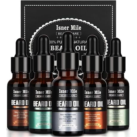 ISNER MILE 5 Pack Beard Oil for Men