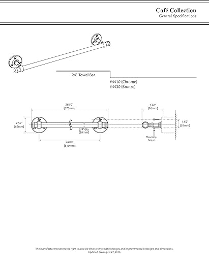 Miniatura 8 de Gatco 4411Cafe 18" toallero de barra, 4411