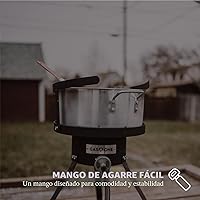 Vista 6 de Gas One Olla de Cocina de Aluminio Freidora Profunda con Cesta – Olla de Freír de Aluminio de 10QT con Asa de Agarre Fácil – Freidora Duradera