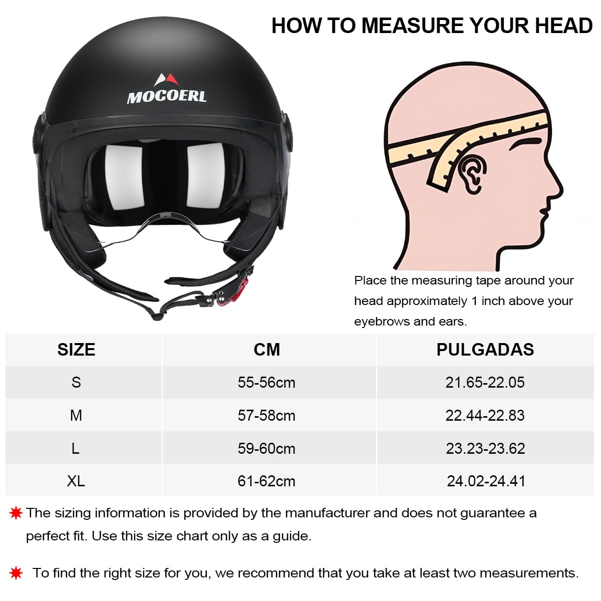 Casco de Moto Jet para Adultos, Visera Transparente, Casco de Moto para Hombres y Mujeres para Ciclomotor Cruiser Bobber y Chopper, Homologado ECE2206, Casco Retro 3/4