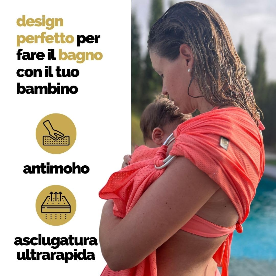Amarsupiel | Bambino portatore d'acqua | Tracolla Baby Water | | ad asciugatura ultra rapida Marsupio ergonomico | Certificato | OEKOTEX Prodotto in Spagna.