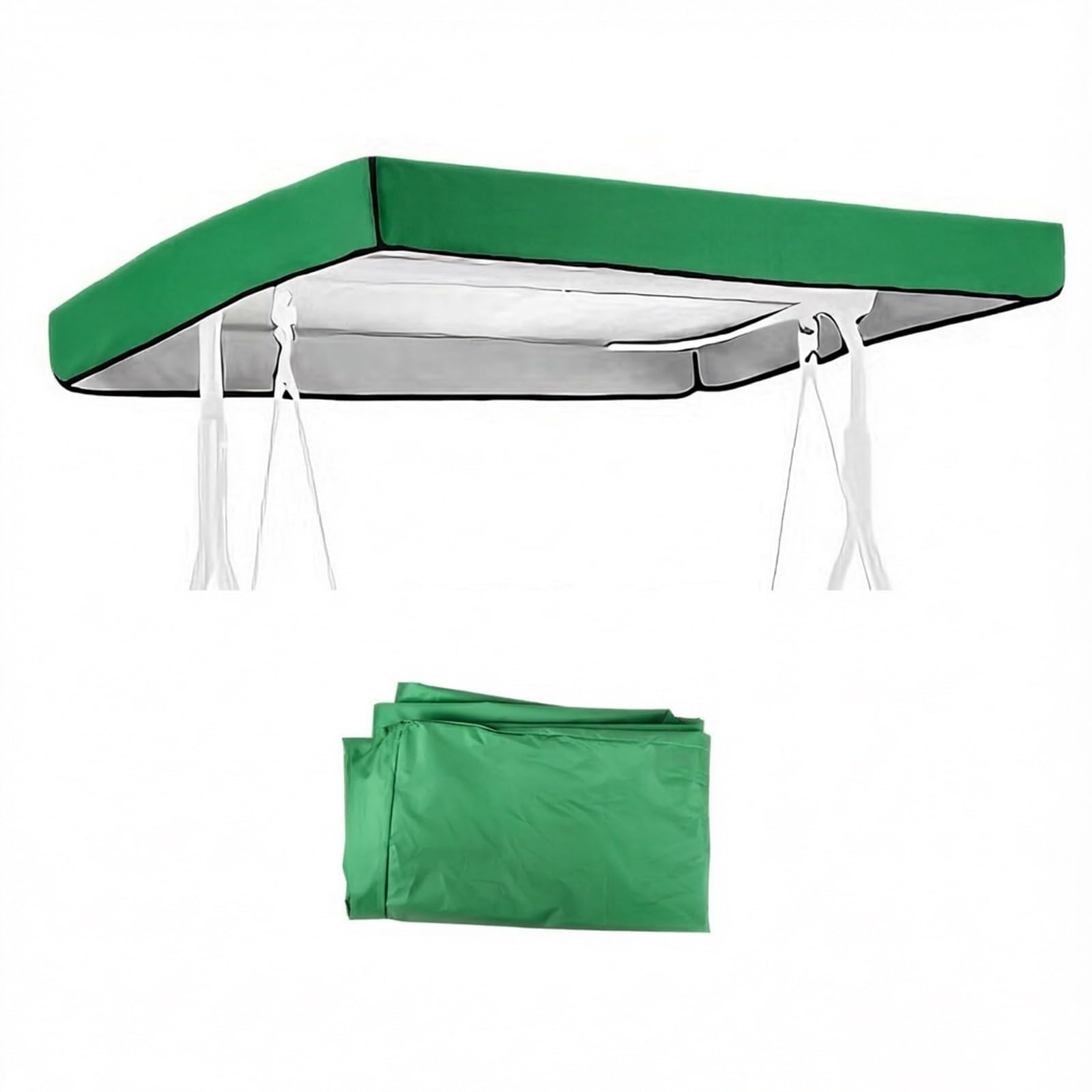 BiSaXieTa Canopy Replacement for Porch 2-3 Seater Swing Sunshade, Patio Swing Waterproof Canopy Replacement, for Outdoor Backyard Patio Garden(Green,77x49in)