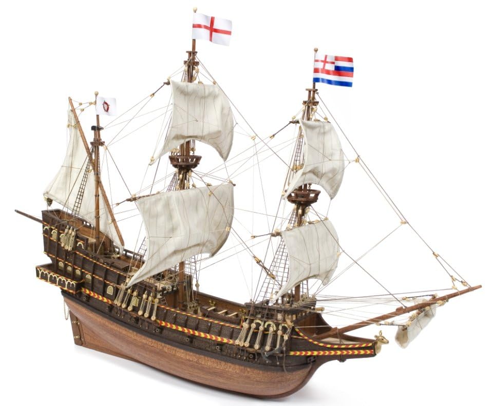 Occre Golden Hinde 1:85 Scale Model Ship Kit, Red-brown, 25.3 x 17.7 x 9.1 pulgadas - Image 3