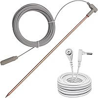 CYANTEKOMS Copper Grounding Rod Kit with 40ft Female Cord - Portable Earthing Rod for Grounding Mats, Sheets, Blankets