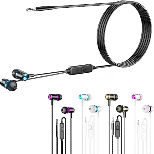 Paquete de 3 auriculares intrauditivos con micrófono, auriculares con cable para teléfonos inteligentes iOS y Android, portátiles, MP3, juegos,