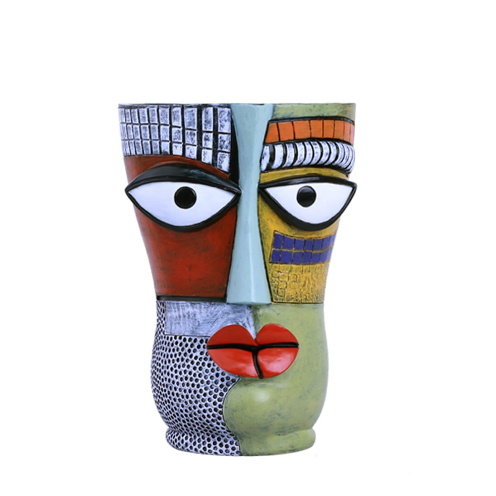 BJVF Abstract Face Planter Pot Picasso Inspired Art with Drainage Funny Planters for Indoor Plants Medium Flower Painted Unique Head Pot Home Decor