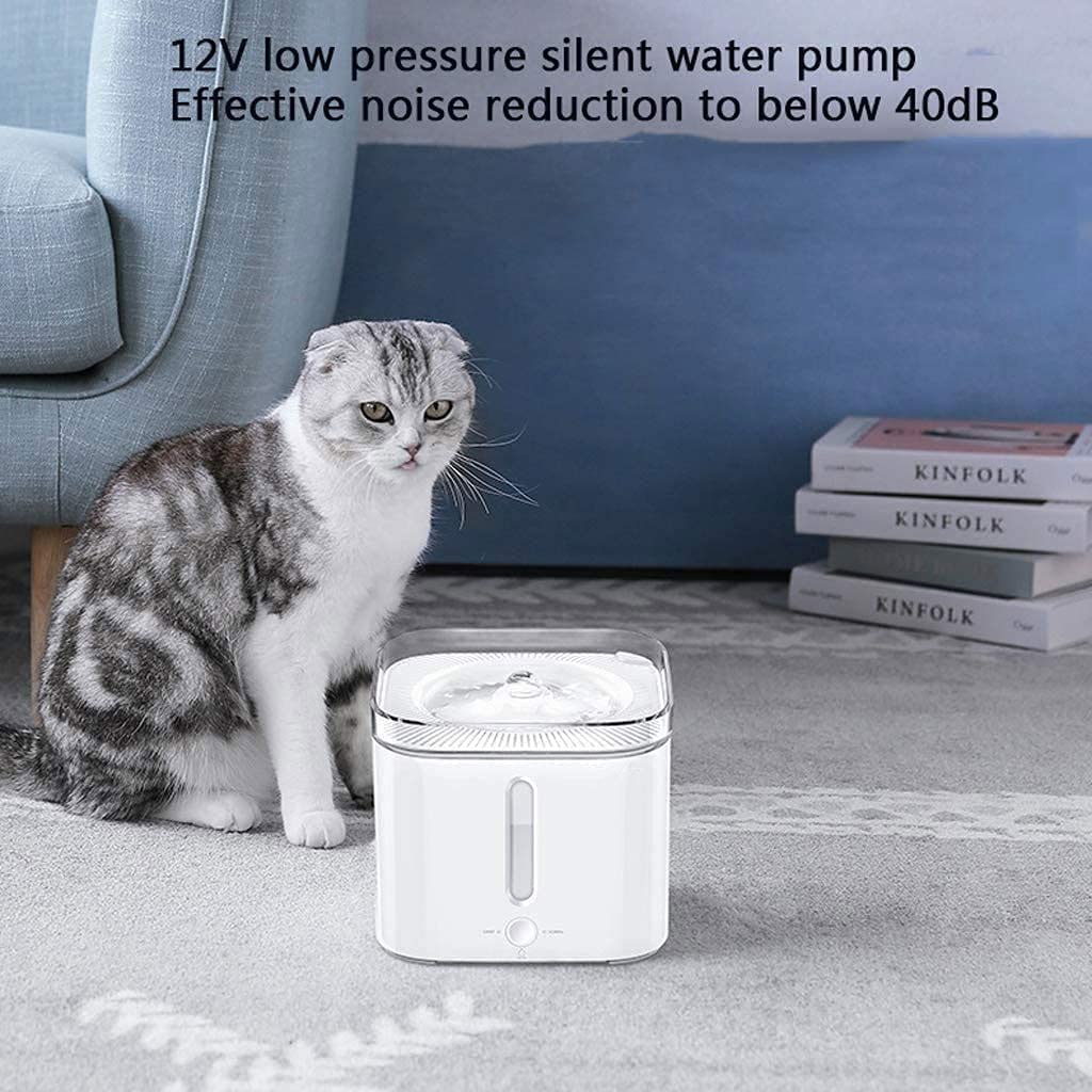 Cat Water Fountain, 2L/ Pet Water Fountain，Filters and Quiet Intelligent Pump, Cat Water Dispenser ，Mat for Cats Dogs - image 6