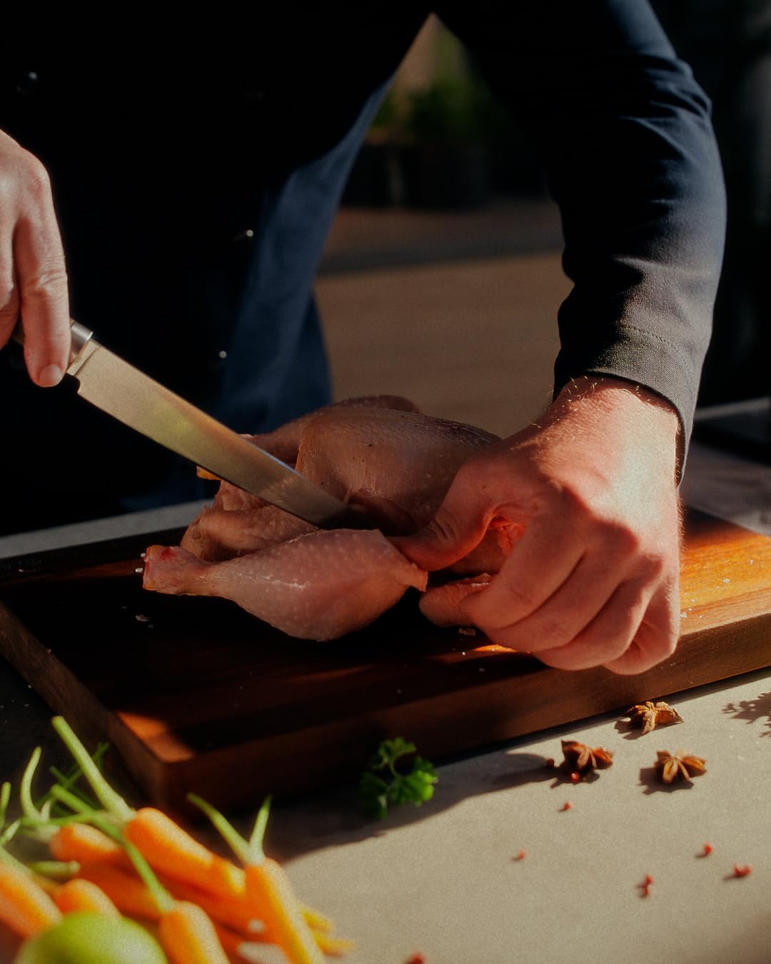 Fissler PrimeCut Fleischmesser 18 cm – Slicer Made in Solingen aus Spezialstahl mit Räuchereiche Griff – extra scharf, handgeschliffen, langlebig
