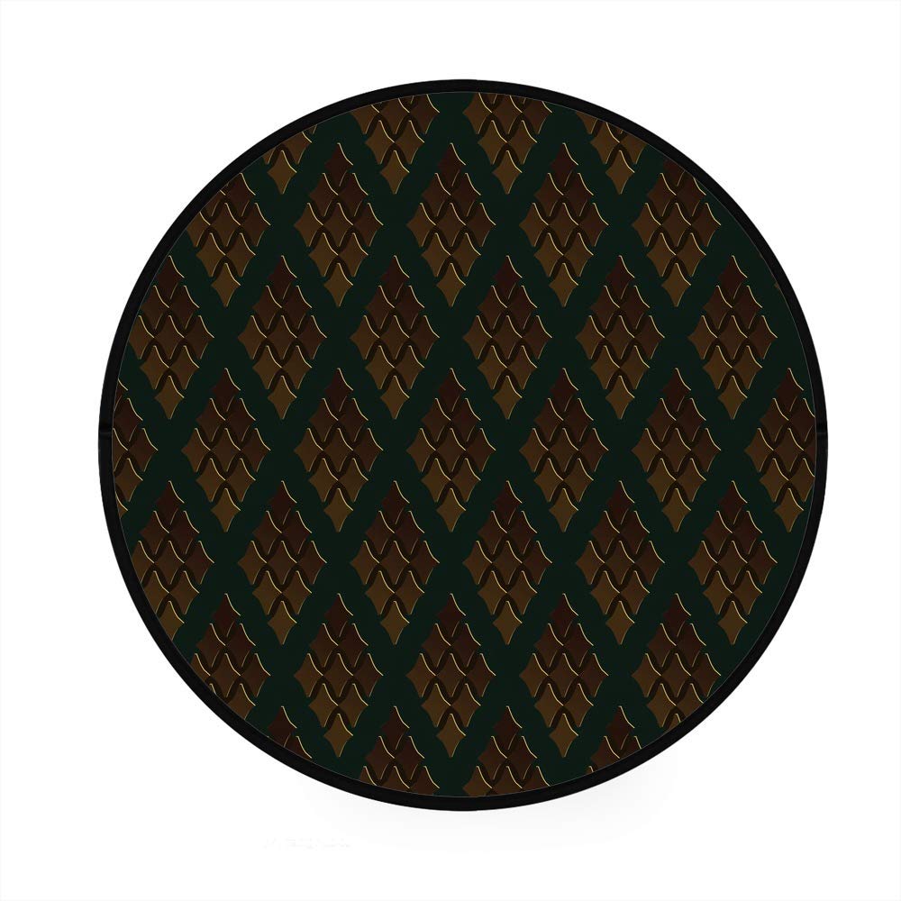 Tapis de jeu rond absorbant et lavable en machine teinte cappuccino