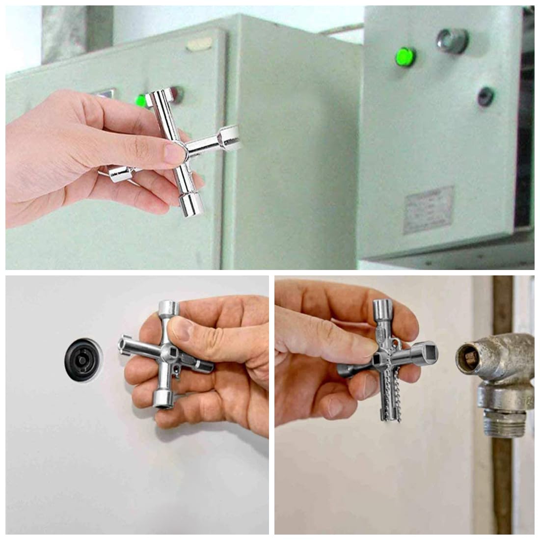 Chiave Multifunzione 4 In 1 Universale - Per Armadietti, Idraulici, Elettricisti E Altri Usi - Foto 7