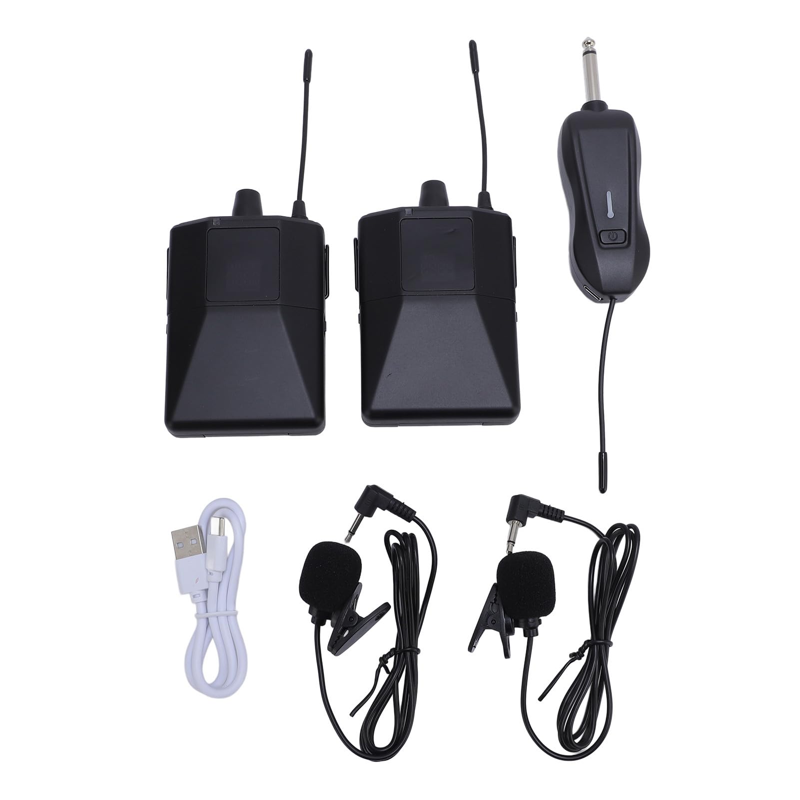Kabelloser Beltpack-Empfänger mit Einstellbarer Frequenz für Band-Bühnenstudio, Professionelles Ohrüberwachungssystem für Live-Auftritte, 2 Sender für Musiker