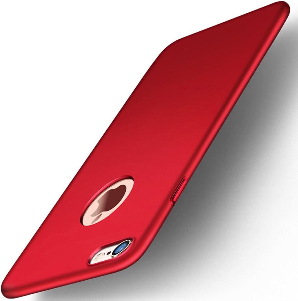 Hongren iPhone 6/6s Case, Protective PC Hard Case for Apple iPhone 6/6s, Shockproof Cover for 4.7 inches iPhone 6/6s and Free Tempered Glass Screen Protector (ip6red)
