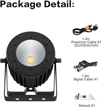 SHEHDS LED COB 200W Par Lights, Cool White and Warm White Stage Wash Lights