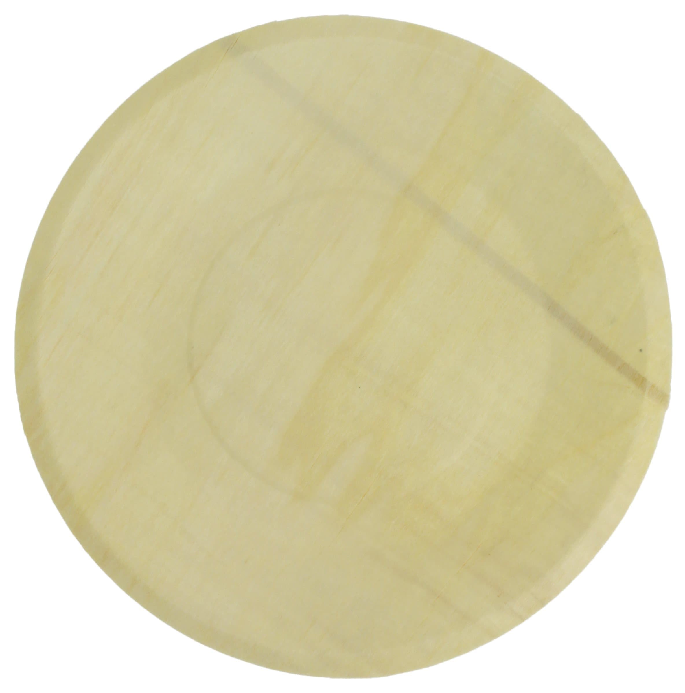 50 Platos de Madera Redondos Ø21,5cm, Biodegradables, Platos para Comida, Tiendas, Eventos