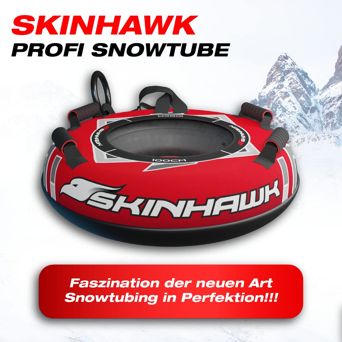SKINHAWK Neumáticos de nieve profesionales (diámetro de 100 cm), color rojo