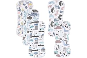 5 Pack Ultra Soft & Absorbent Cotton Baby Burp Cloths for Boys and Girls