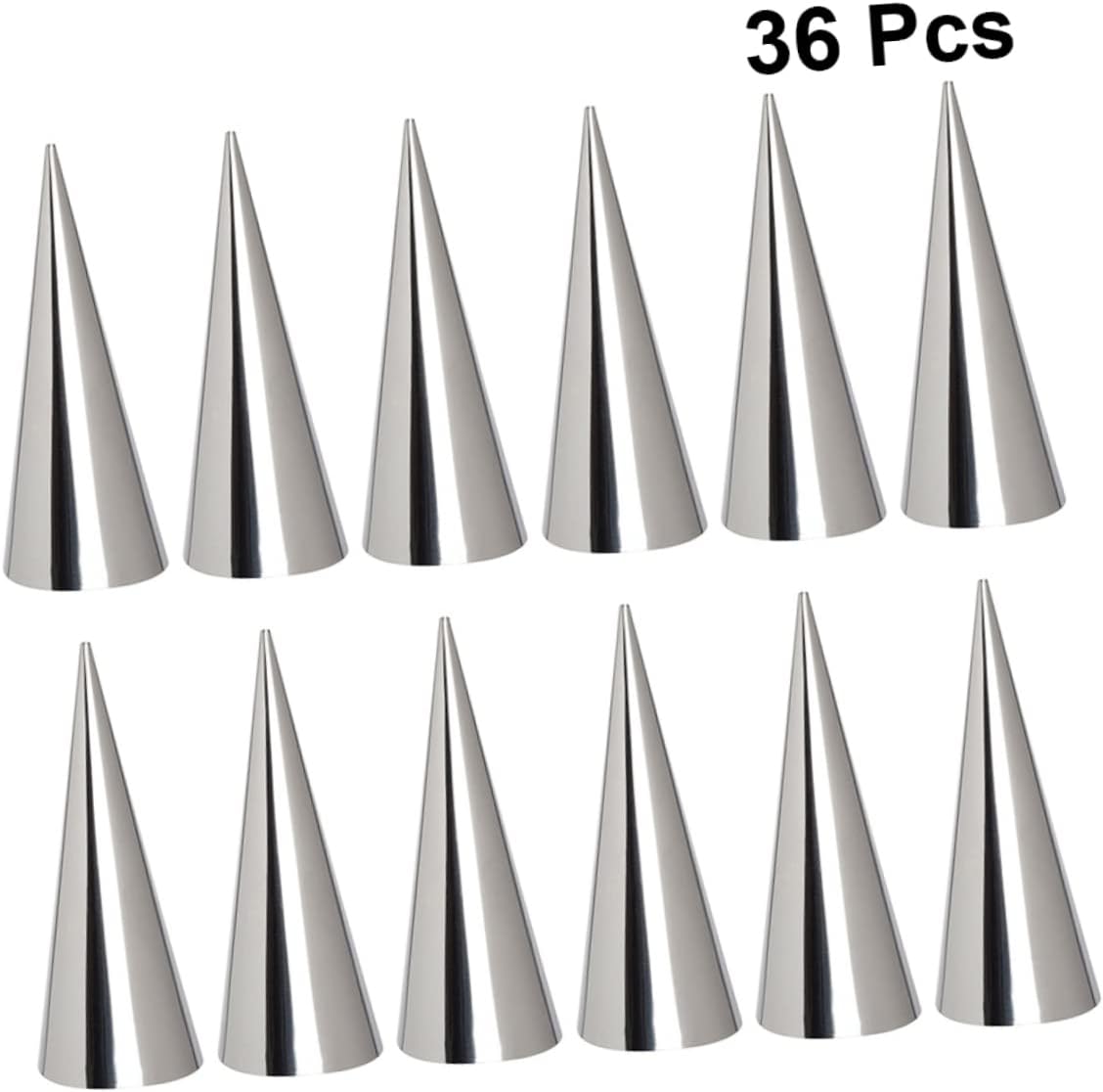 36pcs Professional Horn Molds Stainless Steel Moulds for Baking Cream Horns Spiral Breads