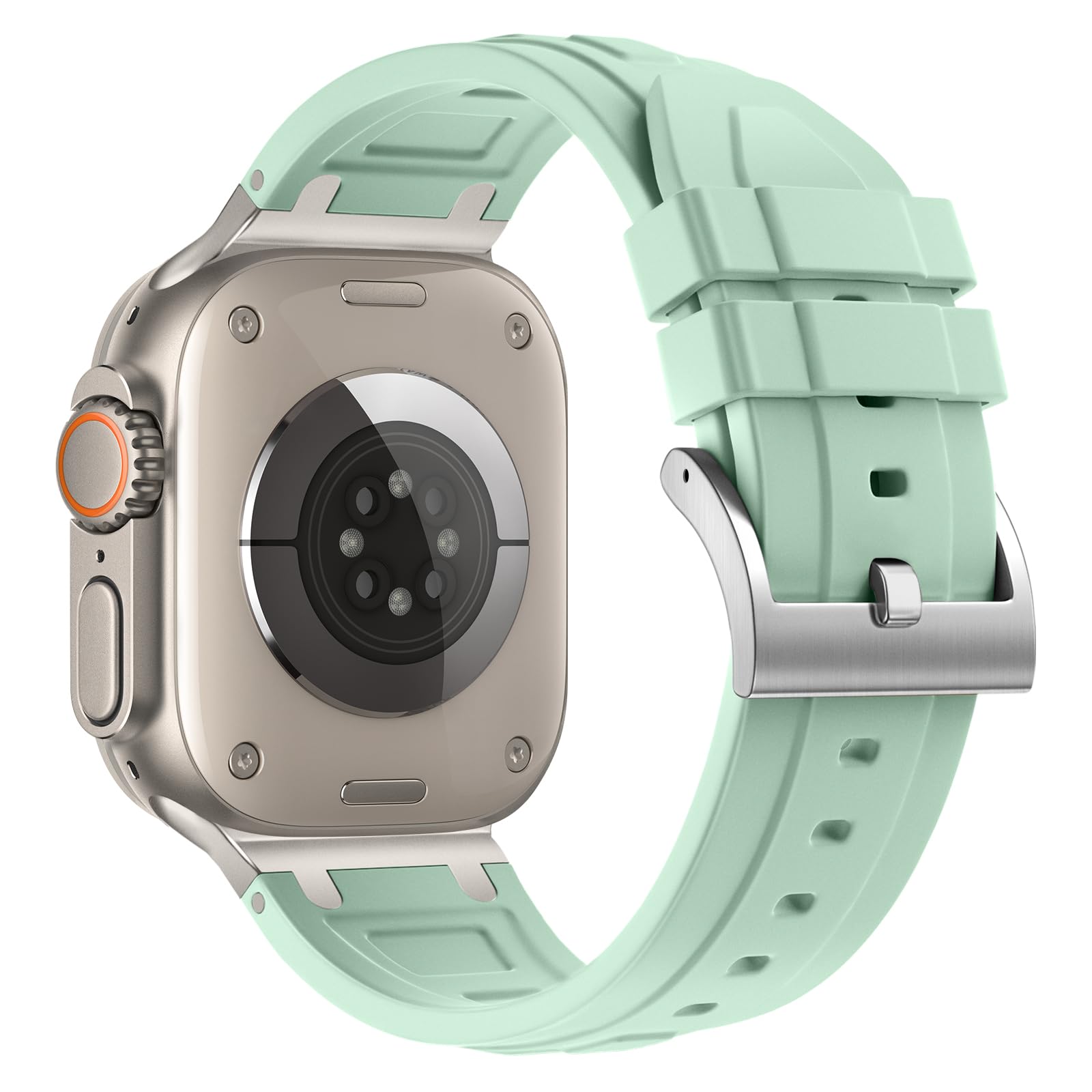 Compatible with Apple Watch Series 11 10 Strap 46mm,Ultra 3/2/1 49mm Silicone Straps Compatible with iWatch Series 9/8/7/6/5/4/SE 3 45mm 44mm with Stainless Adapter (NO WATCH)-image-17
