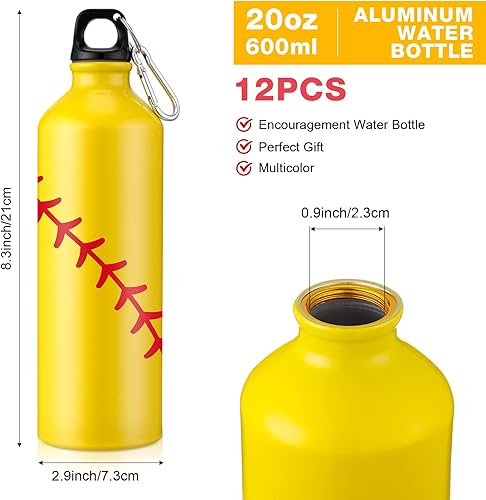 Miniatura 2 de Uiifan 12 botellas de agua de aluminio a prueba de fugas, botella de agua ligera para bicicleta, botella de agua reutilizable con hebilla de tapa