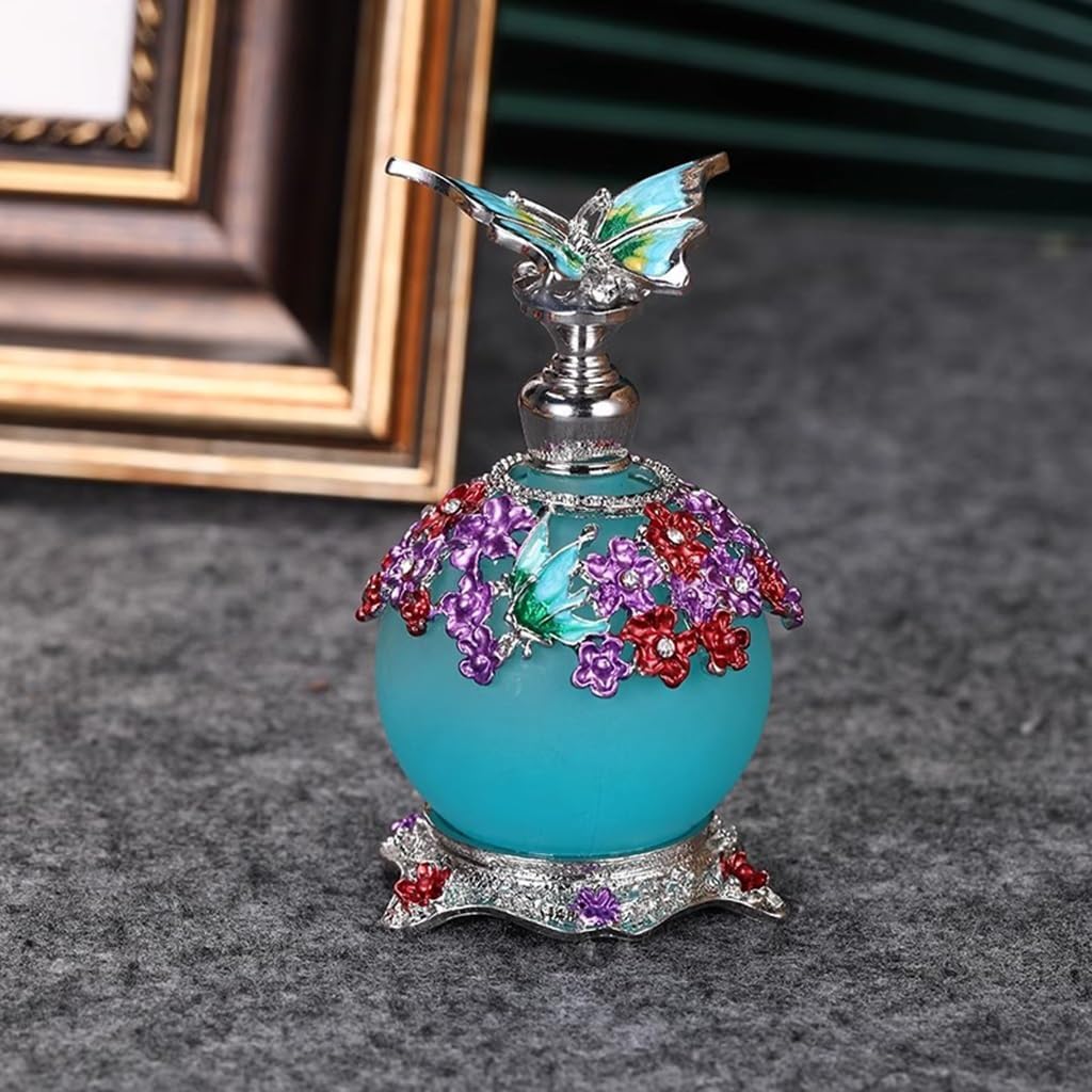 Atomizador de perfume, Cubierta de cristal portátil vacía recargable azul la botella perfume 25ml
