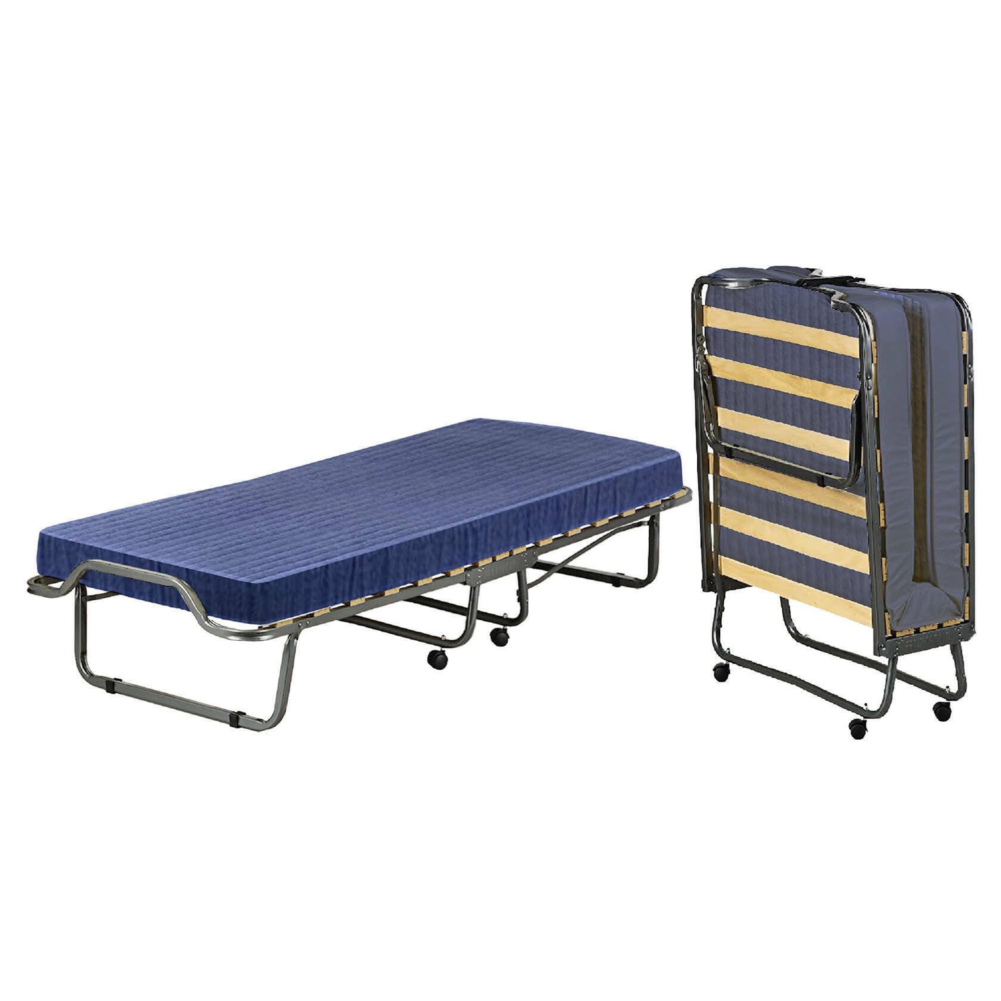 Talamo Italia - Klappbett Venera, Feldbett mit 15 Latten, inklusive Matratze, platzsparendes Kinderbett, 100% Made in Italy, 80 x 190 x 39 cm