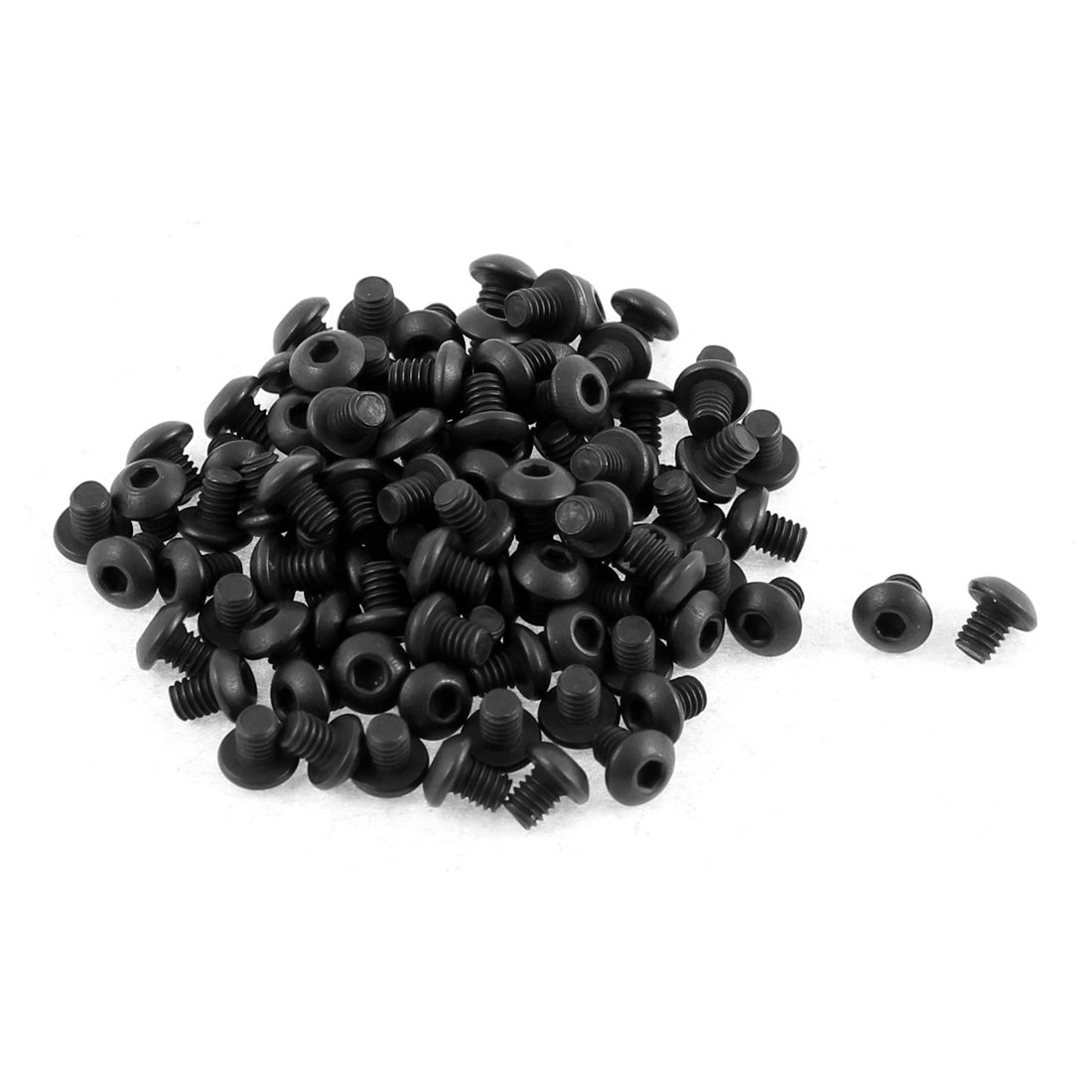 Uxcell Men's Black Sourcingmap M2.5x3mm Thread Button Head Hex Socket Cap Screw Bolt 100Pcs