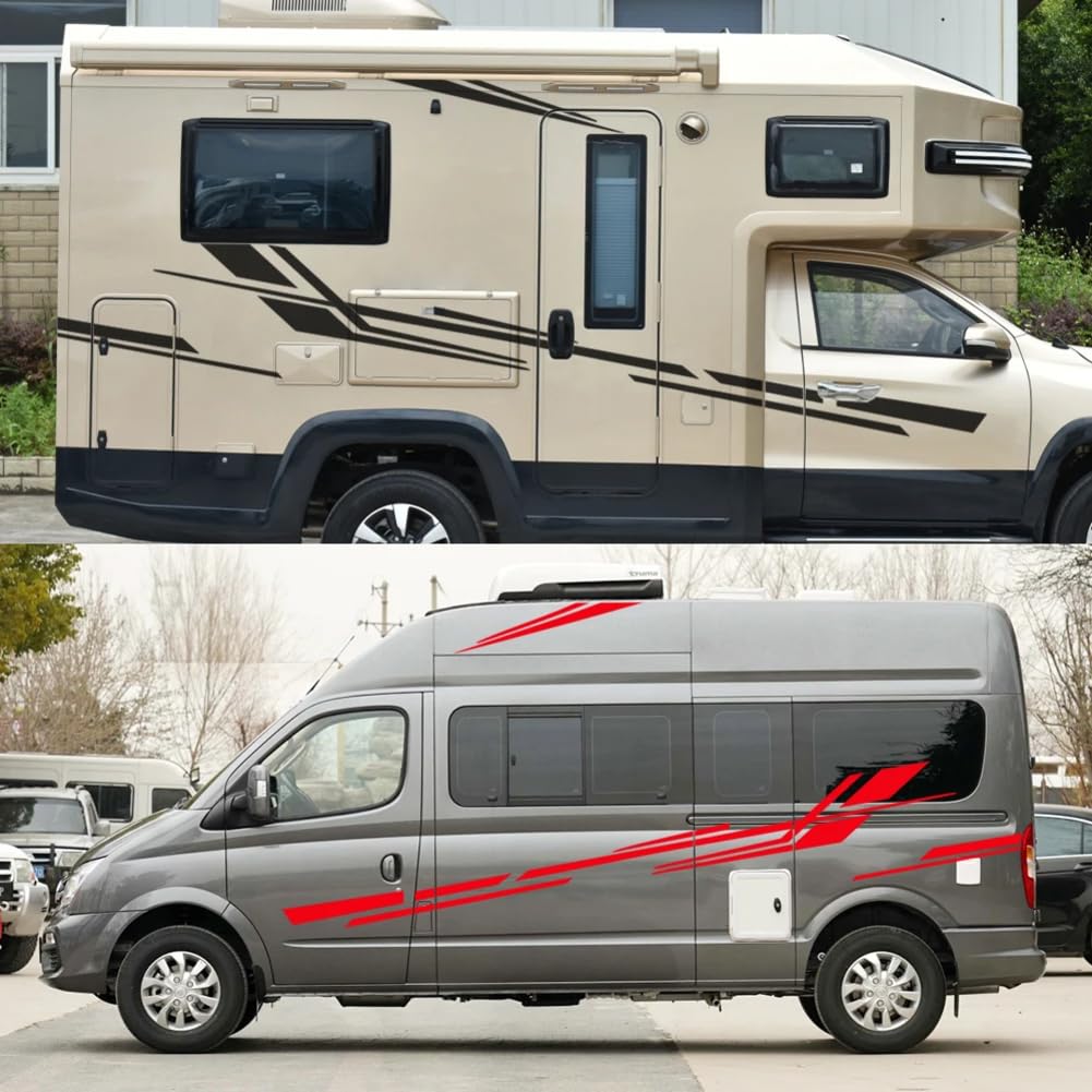 Confezione da 6 adesivi in ​​vinile a strisce per camper, per camper, box per cavalli, roulotte, accessori per tuning auto, adesivi decorativi per auto