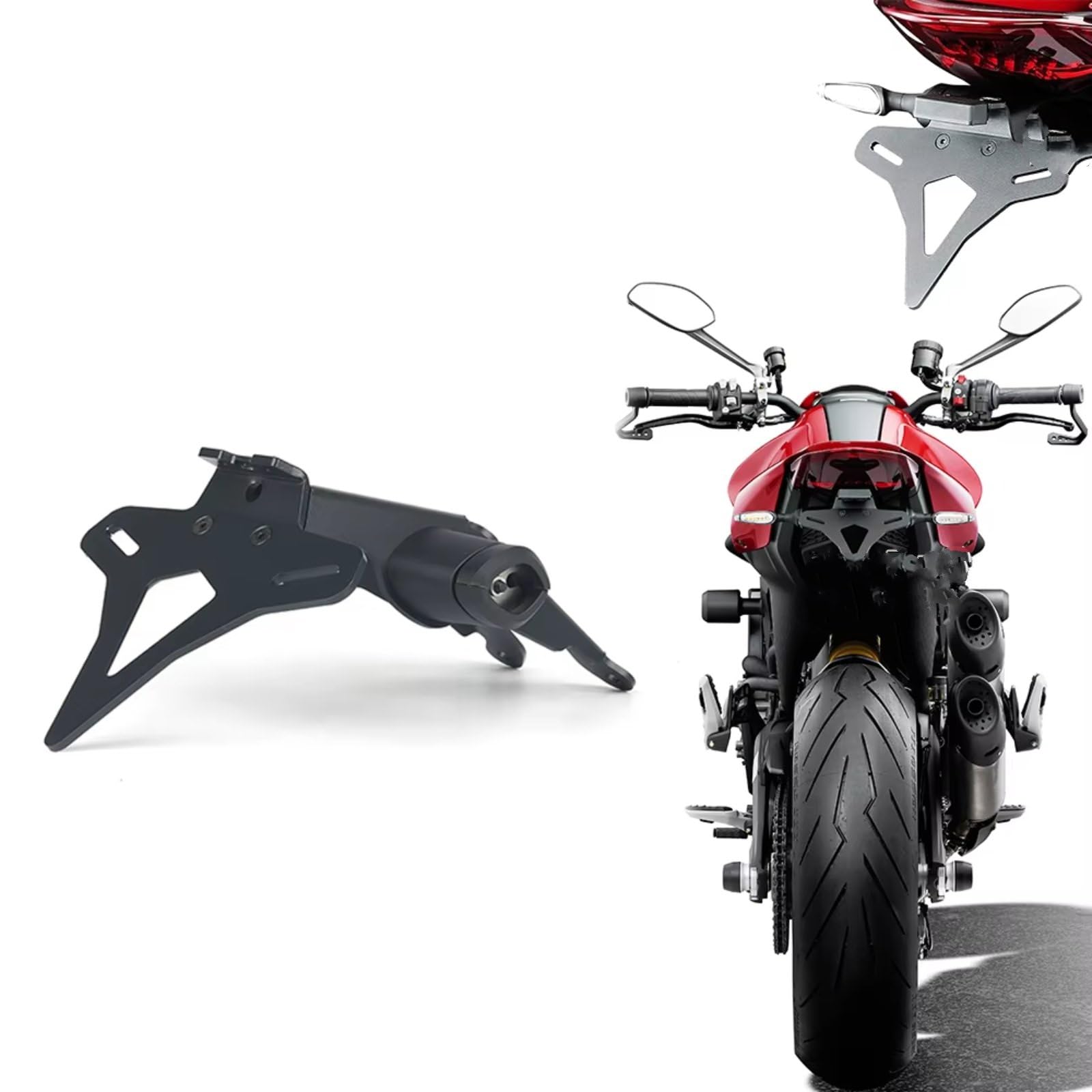 Portamatriculas Moto Kit De Soporte Para Matrícula Trasera Corta Para Motocicleta Compatible Con Ducati Para Monster 950 2021-2023