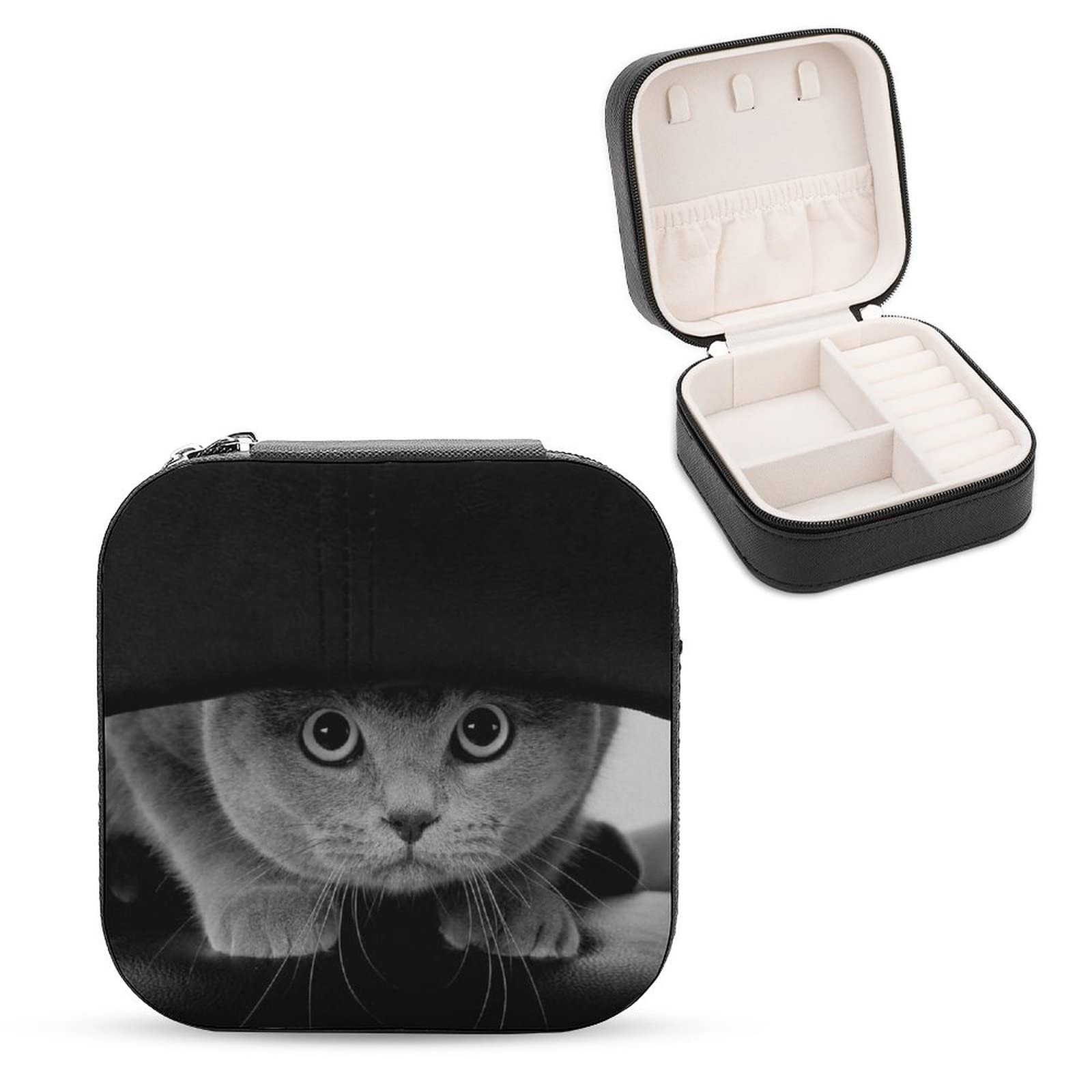 Amazon.co.jp: ネコ 猫 猫柄 可愛い ジュエリーボックス 携帯用