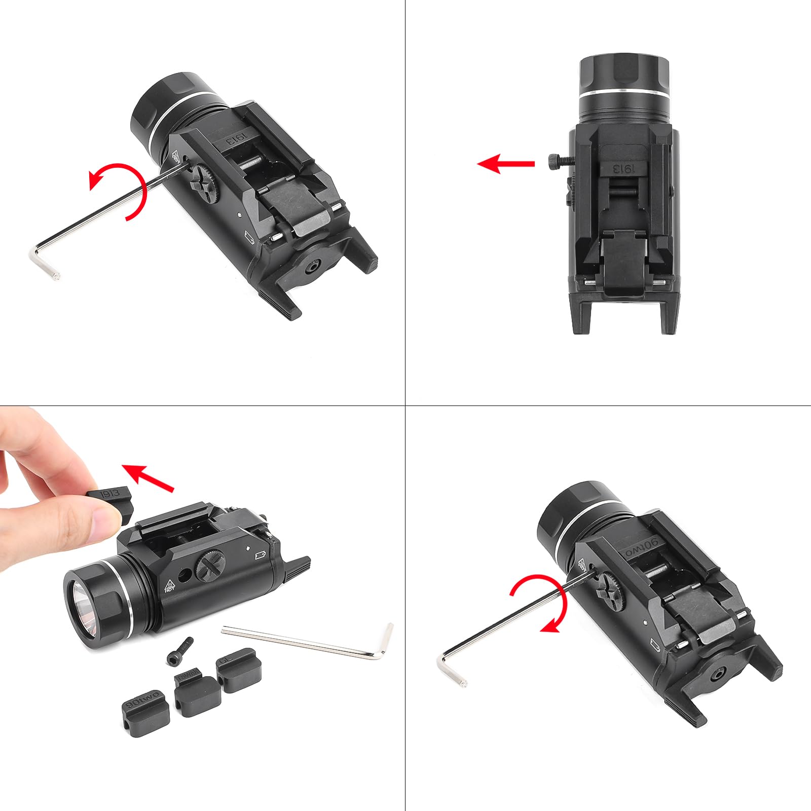GLECTICAL TLR-1 Tactical Torch 700 Lumens, XML Tactical Flashlight with Constant-on/Momentary-on/Strobe Flashlight Modes,Black - Image 4