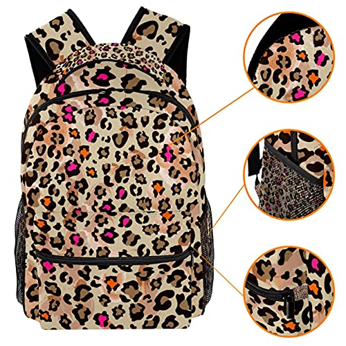 Sac à dos durable léopard multicolore au design mignon et léger - 3