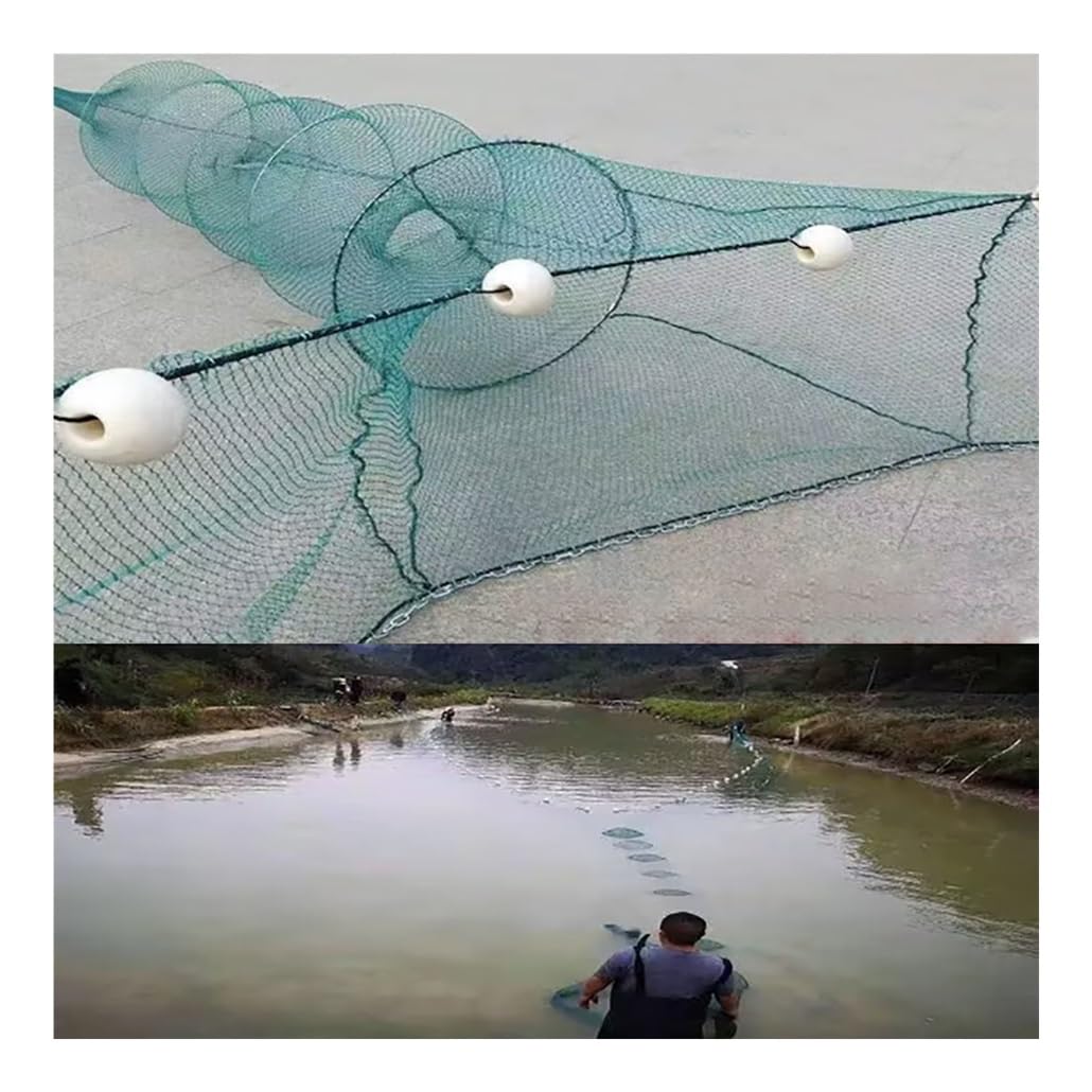 Red de Pesca con Trampa de Cebo Plegable en Forma de V, Trampa automática Plegable con padrastro y Anilla de Acero, Captura más Peces fácilmente