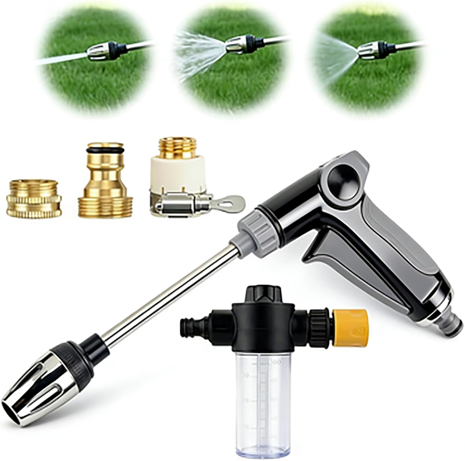 Turn Any Hose into a High Pressure Water Cleaning Jet, 2026 Upgraded Multi Function Lawn & Garden Watering Sprayer, for Three Spray Modes, Spray Nozzles for Cleaning Yard Pets Car
