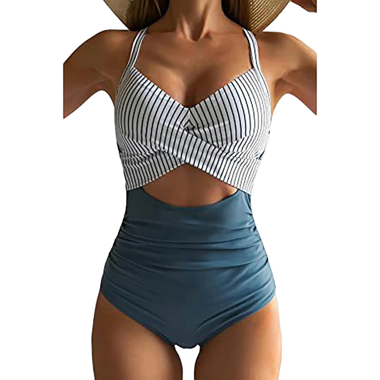 Imbottito Halter Swimwear Costume da Bagno in Bikini A Croce Vuota Colorato Femminile (con Cuscinetto per Il Torace Senza Reggiseno in Acciaio)